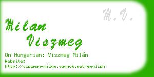milan viszmeg business card